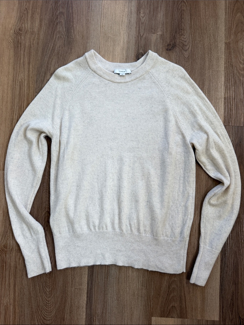 VINCE Cashmere Wool Blend Pullover Ivory Cream Sweater Womens Size Small